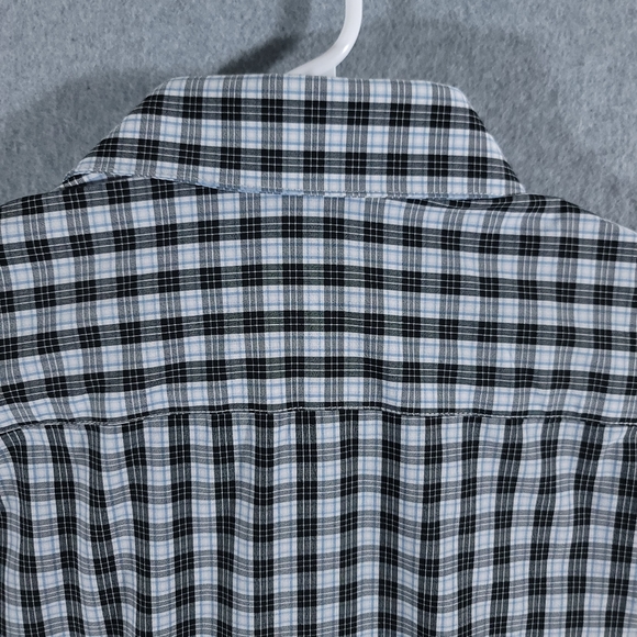 Mizzen + Main Leeward Button Up Trim Fit Men's XXL Shirt Blue Black Plaid 2XL - Picture 4 of 7